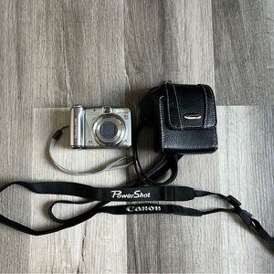 Canon PowerShot Silver Camera with Black Case